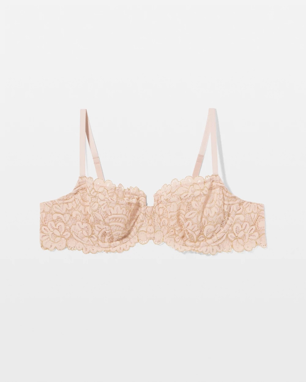 Soma / Unlined Lace Balconette Bra CAMEO ROSE W/ GOLD LUREX