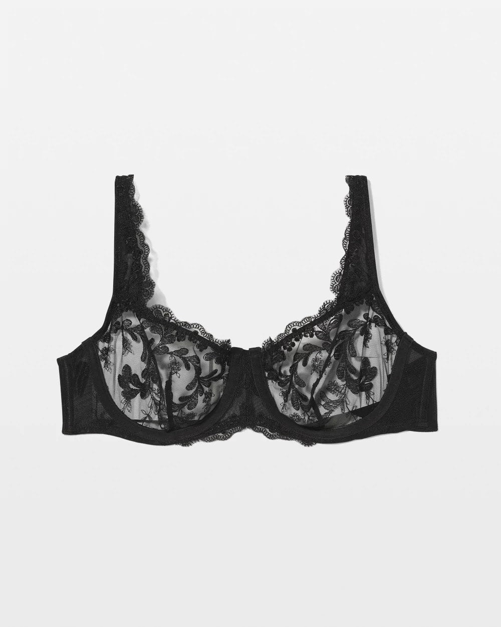 Soma / Sensuous Embroidery Balconette Bra BLACK
