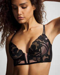 Soma / Soma’s Sexiest Applique Longline Bra BLACK