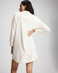 Soma / Long-Sleeve Notch Collar Sleepshirt CHAMPAGNE DREAMS