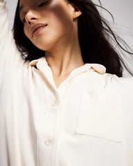 Soma / Long-Sleeve Notch Collar Sleepshirt CHAMPAGNE DREAMS