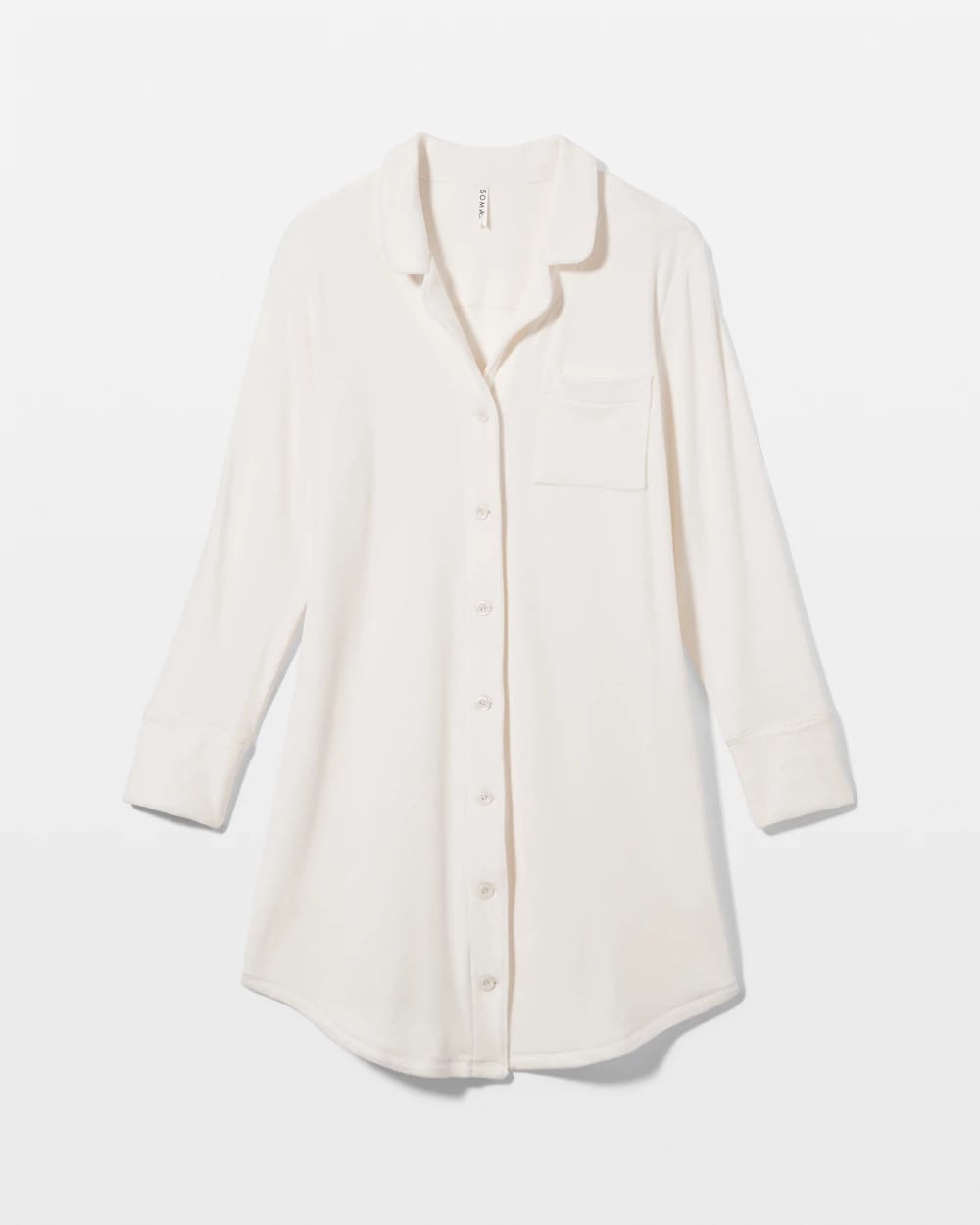Soma / Long-Sleeve Notch Collar Sleepshirt CHAMPAGNE DREAMS