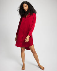 Soma / Long-Sleeve Sleep Shirt PAINT THE TOWN RED