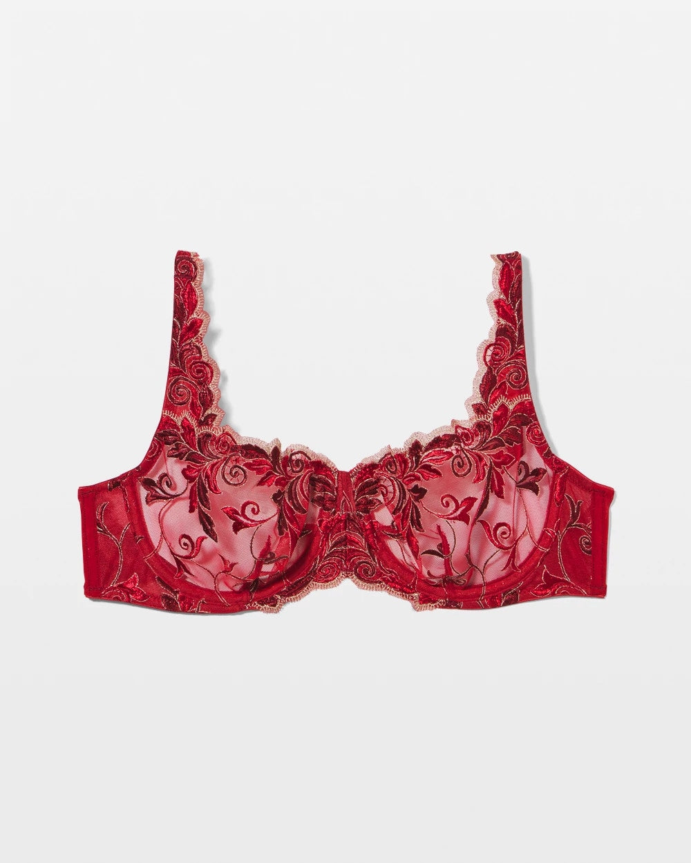 Soma / Unlined Bra RED VELVET TONAL W/ LUREX