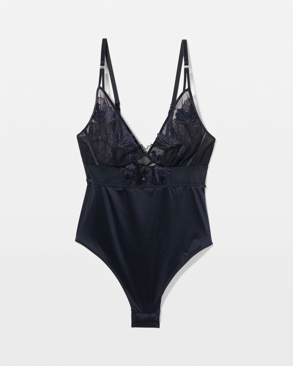 Soma / Soma’s Sexiest Luster Knit Embroidered Bodysuit MIDNIGHT SKIES