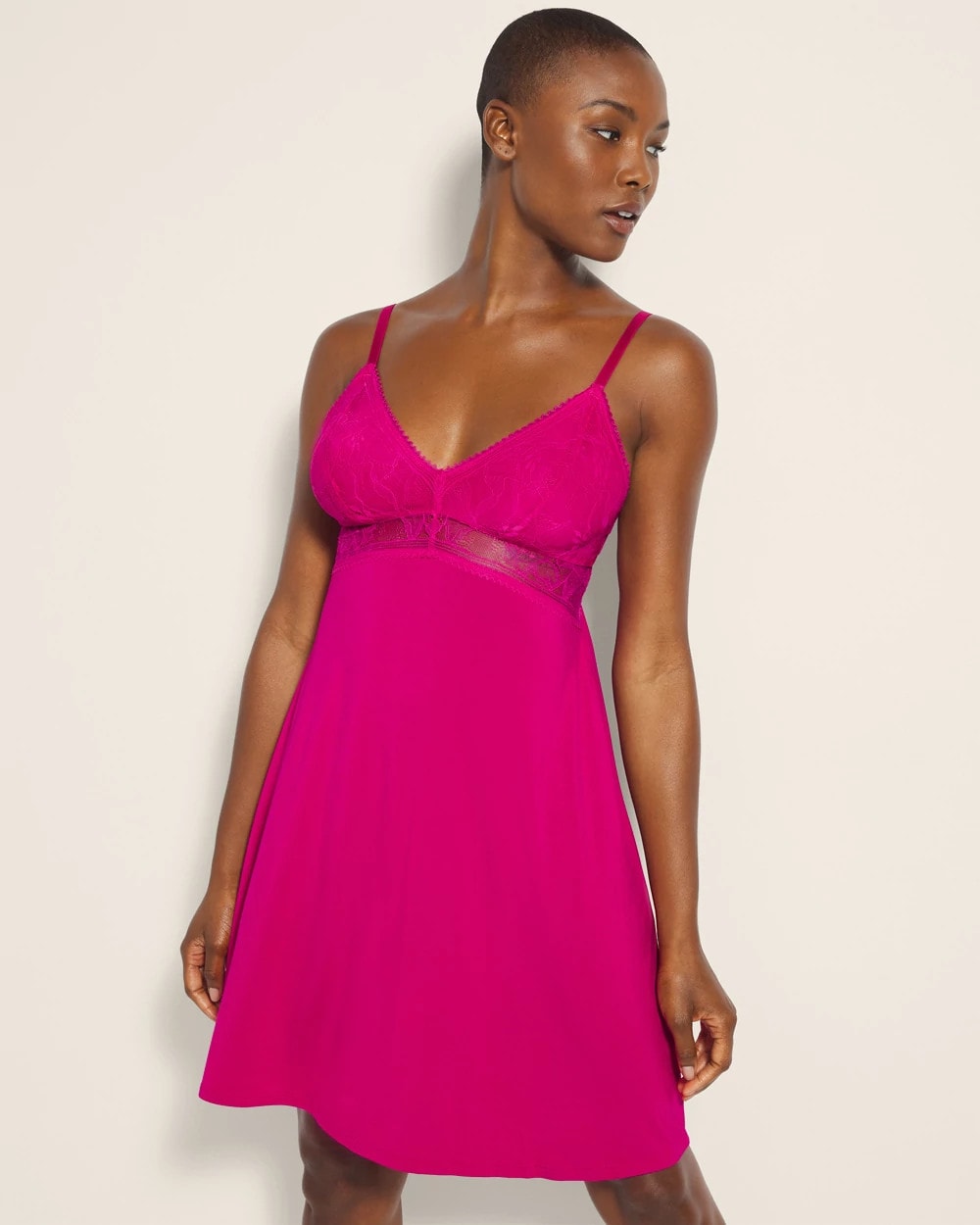 Soma / Soft Support Lace Chemise PINK COSMO