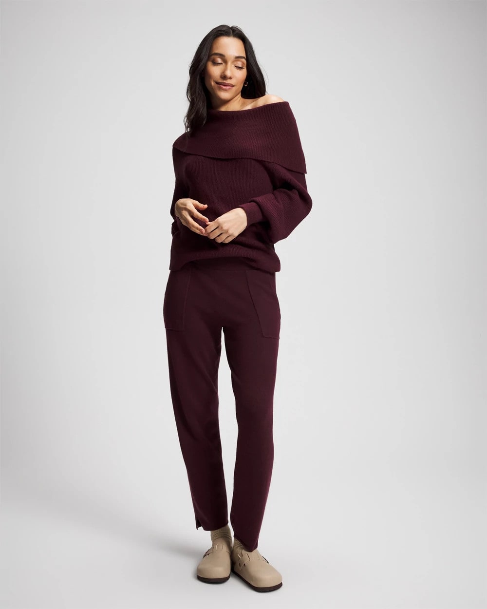 Soma / Premier Knit off the Shoulder Sweater MERLOT