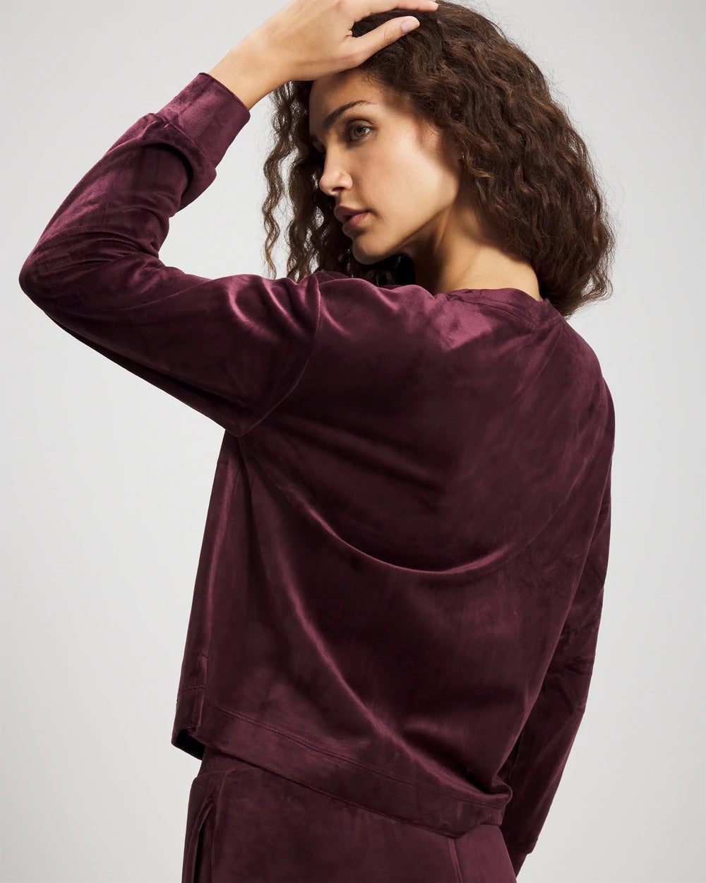 Soma / Velour Crewneck Sweatshirt MERLOT