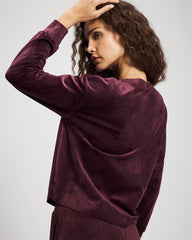 Soma / Velour Crewneck Sweatshirt MERLOT
