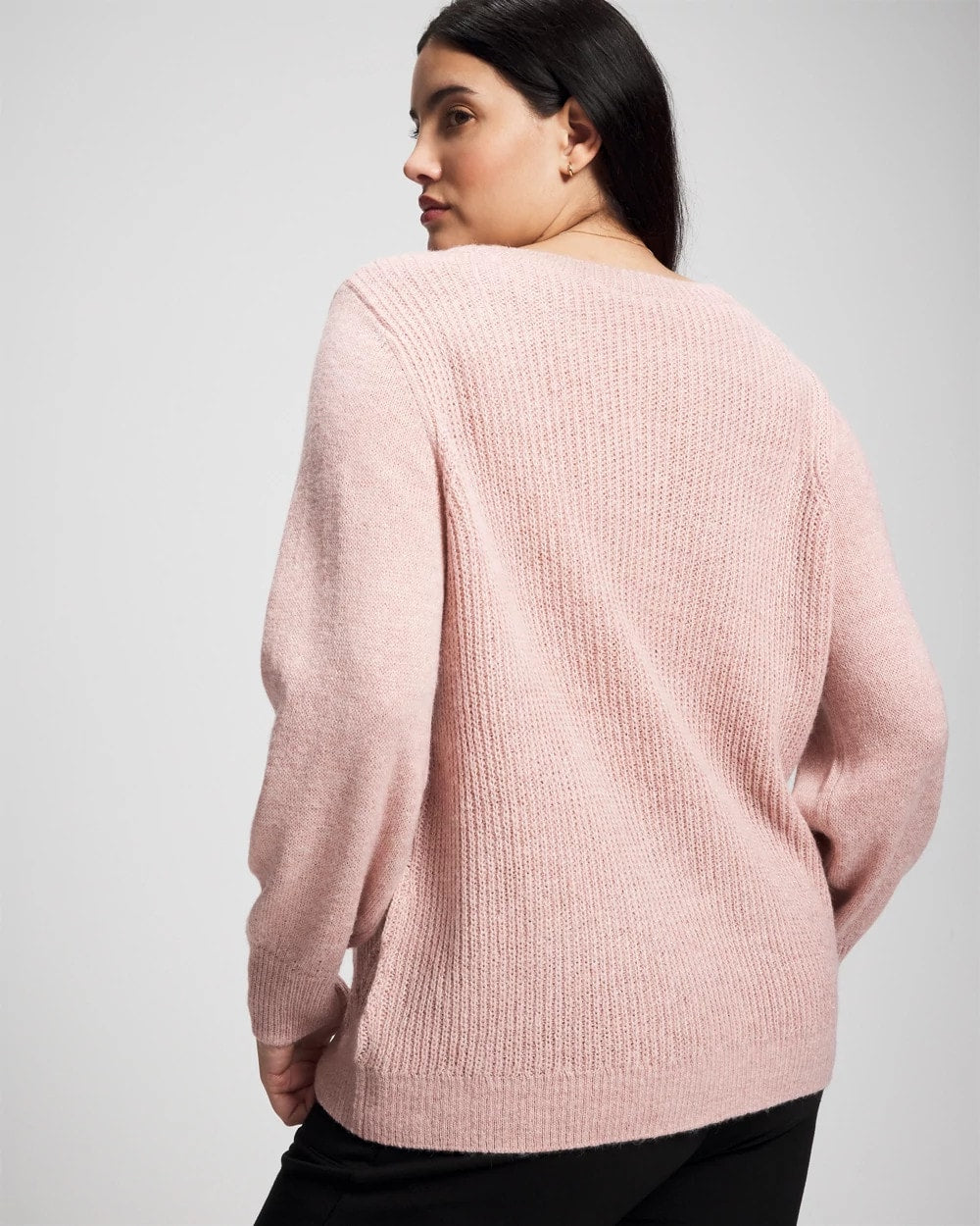 Soma / Shimmer Cable Knit Sweater ADOBE ROSE