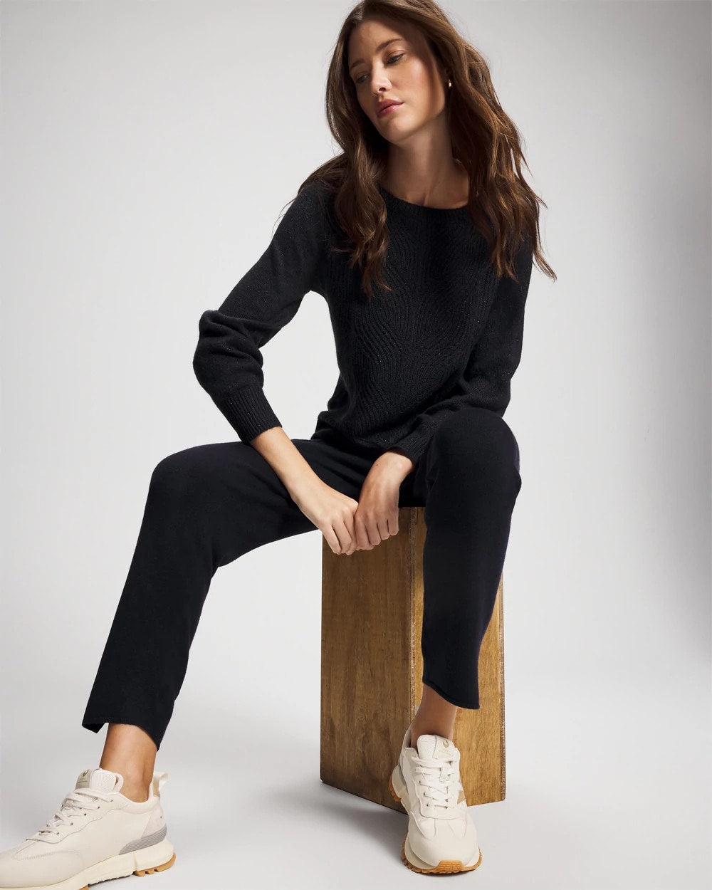 Soma / Shimmer Cable Knit Sweater MIDNIGHT SKIES