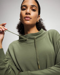 Soma / Ultrasoft Fleece Relaxed Funnel Neck Sweatshirt DARK SAGE