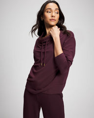 Soma / Ultrasoft Fleece Relaxed Funnel Neck Sweatshirt MERLOT