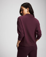 Soma / Ultrasoft Fleece Relaxed Funnel Neck Sweatshirt MERLOT