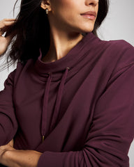 Soma / Ultrasoft Fleece Relaxed Funnel Neck Sweatshirt MERLOT