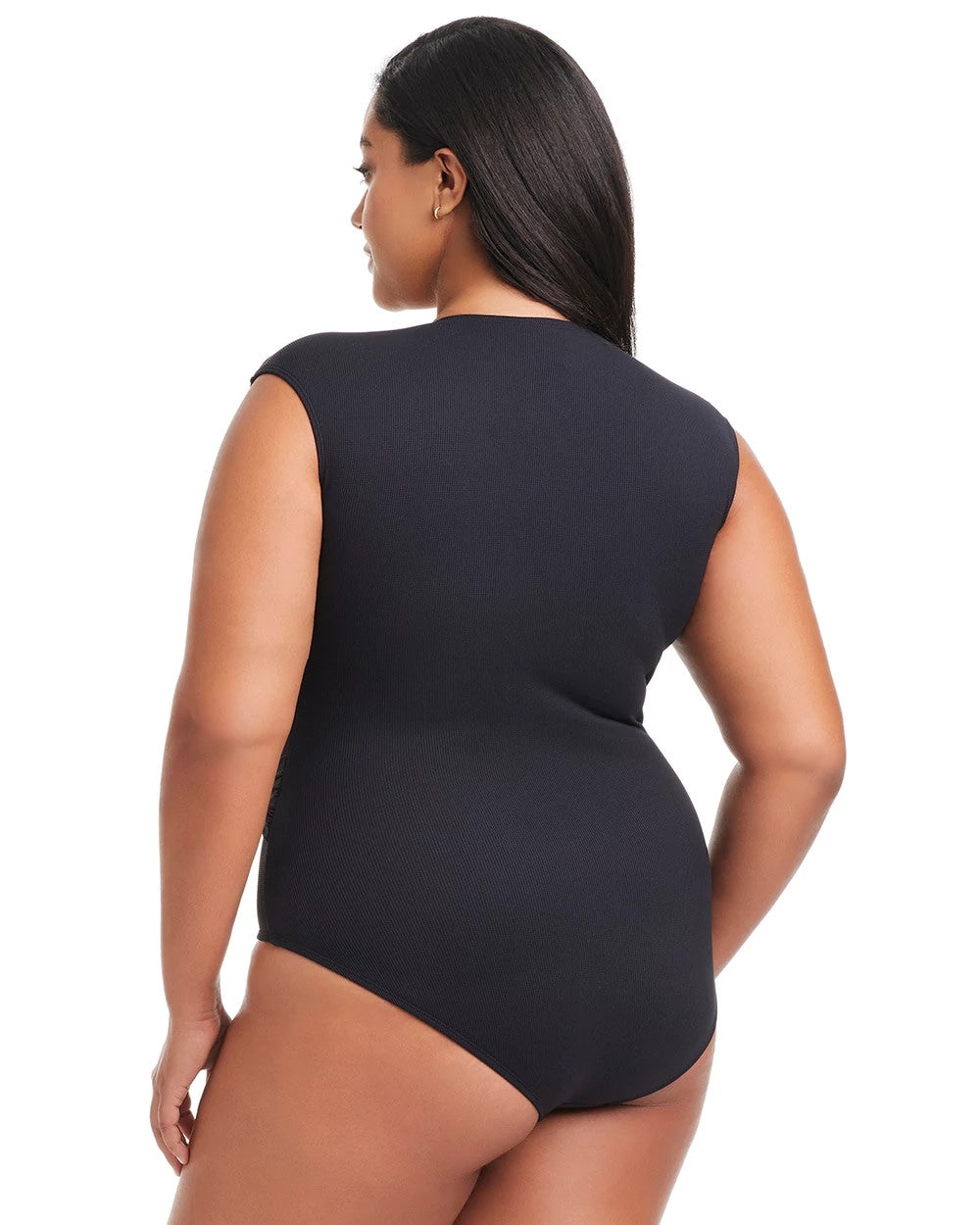 Soma / Pique Ole Cap Sleeve Surplice One Piece BLACK