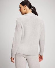 Soma / Premier Knit Cable Knit Collared Sweater HEATHER STONE