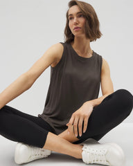 Soma / Rib Knit Sleeveless Top DARK GRAY OLIVE
