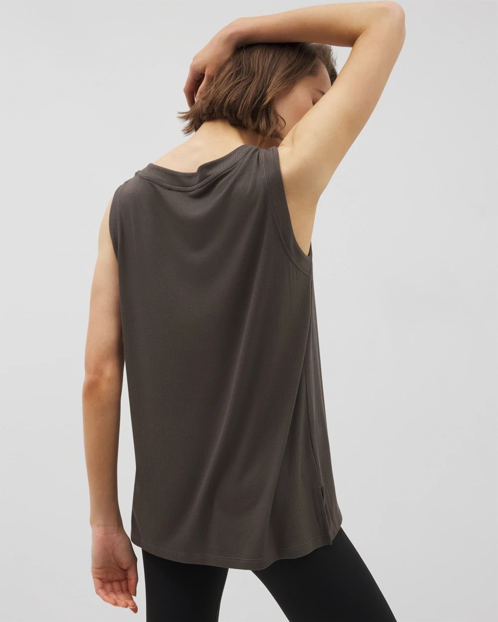 Soma / Rib Knit Sleeveless Top DARK GRAY OLIVE