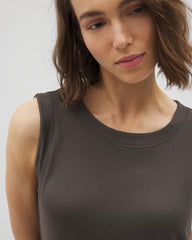 Soma / Rib Knit Sleeveless Top DARK GRAY OLIVE