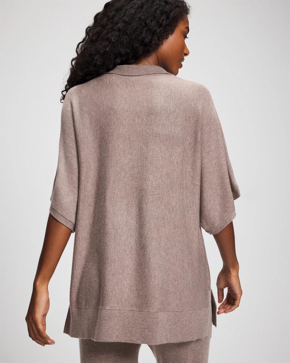 Soma / Premier Knit Sweater Collared Top HEATHER FAWN