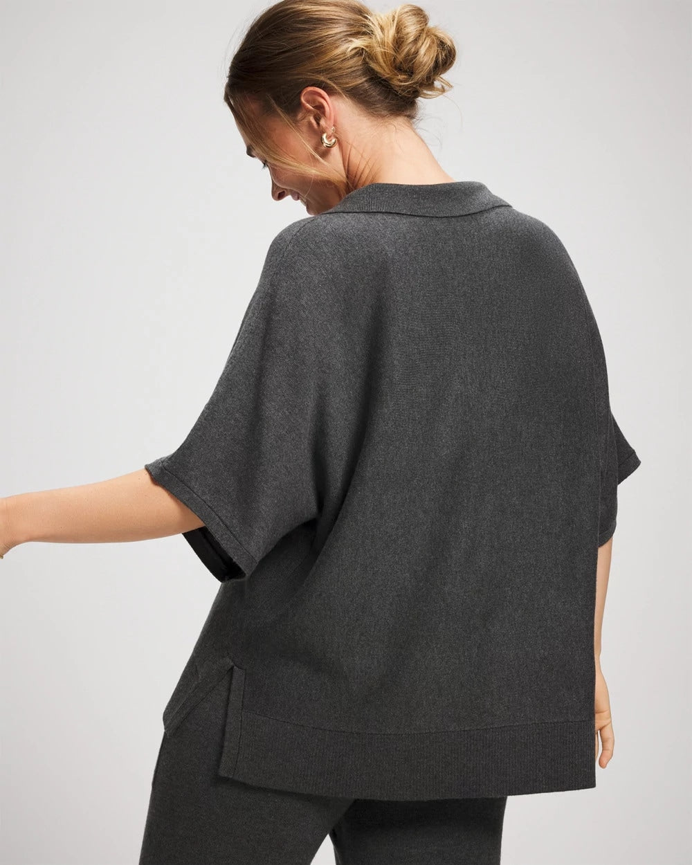 Soma / Premier Knit Sweater Collared Top HEATHER QUARTZ