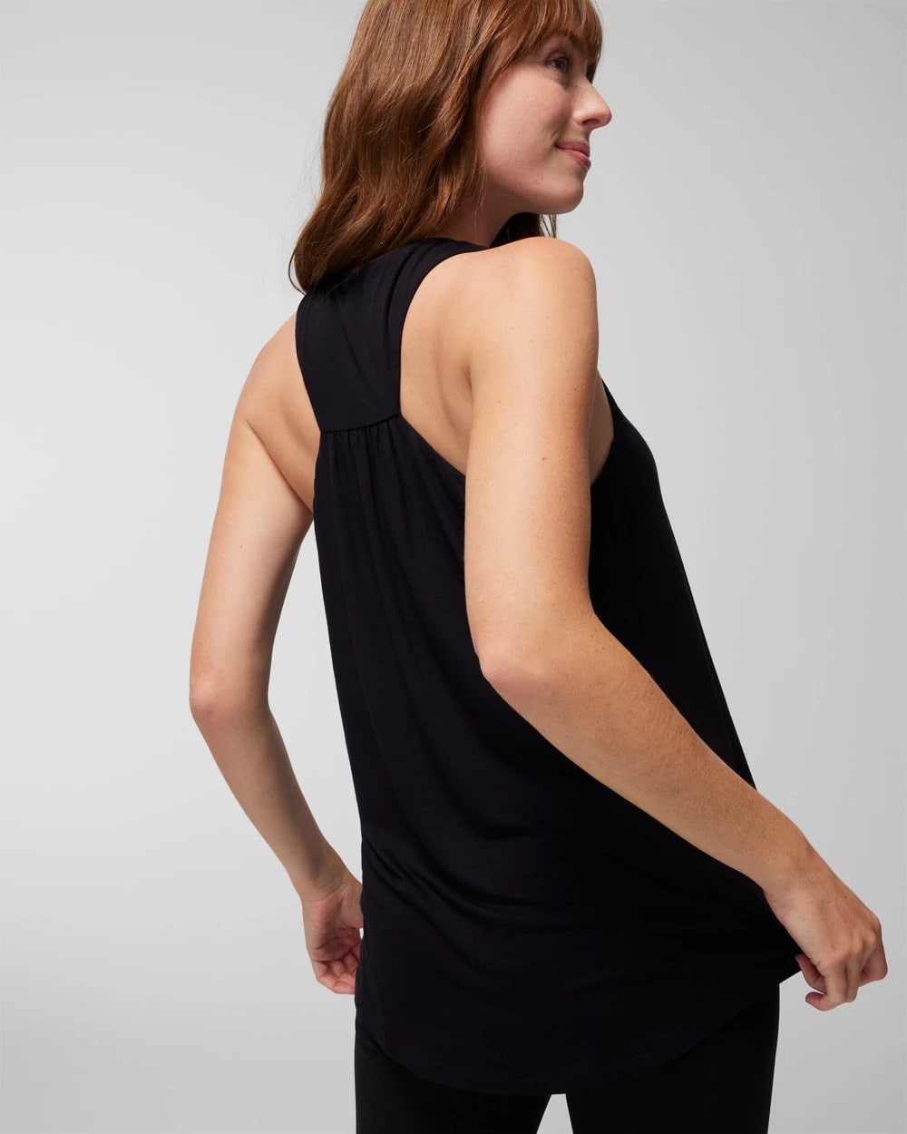 Soma / Soft Jersey Racerback Bra Tank BLACK