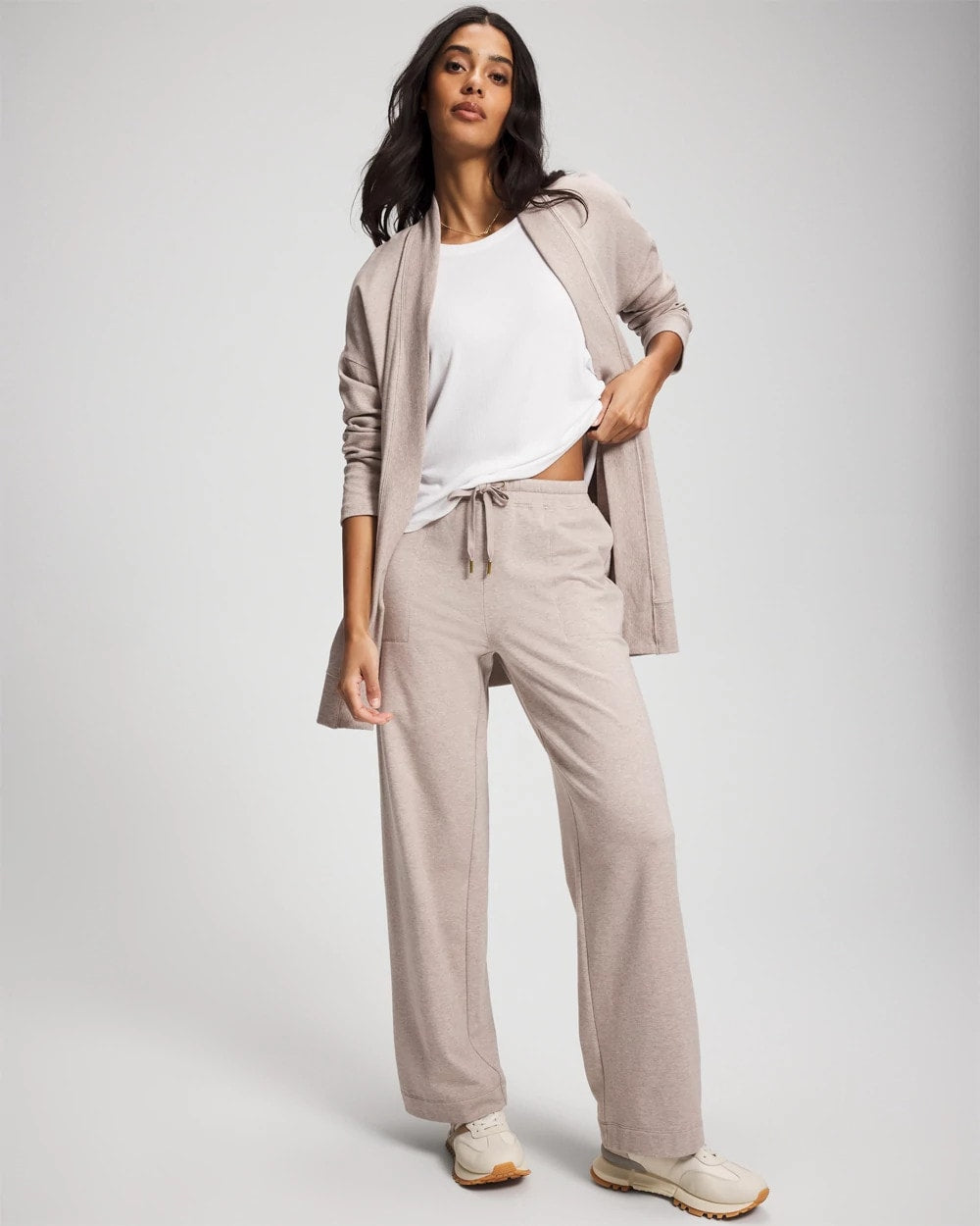Soma / Essential Terry Straight Leg Pants HEATHER MINK