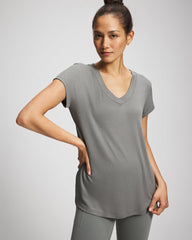 Soma / Rib Knit V-Neck Tee SEDONA SAGE