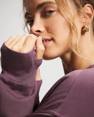 Soma / Ultrasoft Fleece V-Neck Sweatshirt PURPLE FLINT