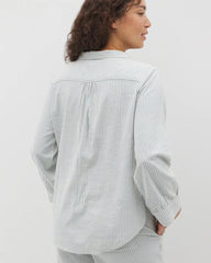 Soma / Beach Cotton Long Sleeve Button-Up BLUE HEAVEN STRIPE