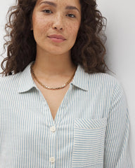 Soma / Beach Cotton Long Sleeve Button-Up BLUE HEAVEN STRIPE