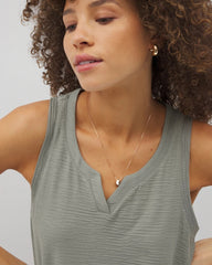 Soma / Crinkle Knit Tank Top RESTORATION GREEN