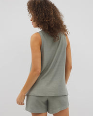 Soma / Crinkle Knit Tank Top RESTORATION GREEN