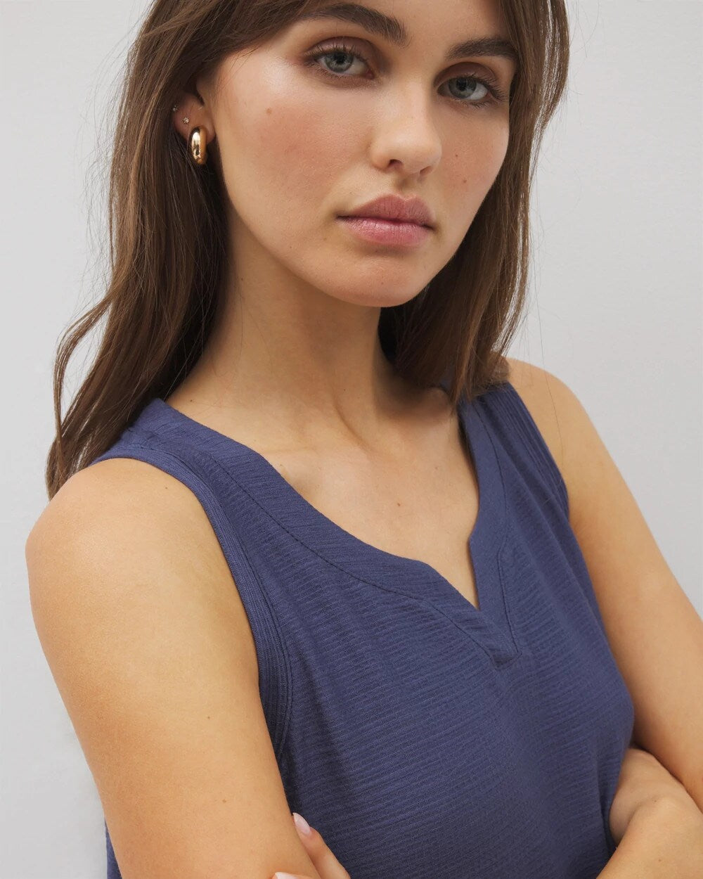 Soma / Crinkle Knit Tank Top LUNAR TIDE