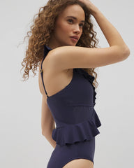 Soma / Beyond Control Solid Essentials Ruffle One-Piece DARK NAVY