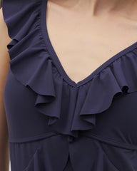 Soma / Beyond Control Solid Essentials Ruffle One-Piece DARK NAVY
