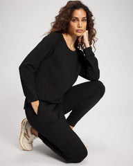 Soma / Essential Terry Crewneck Sweatshirt BLACK