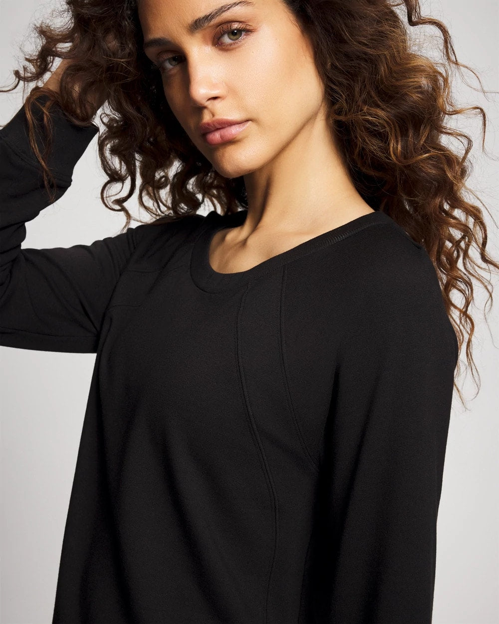 Soma / Essential Terry Crewneck Sweatshirt BLACK