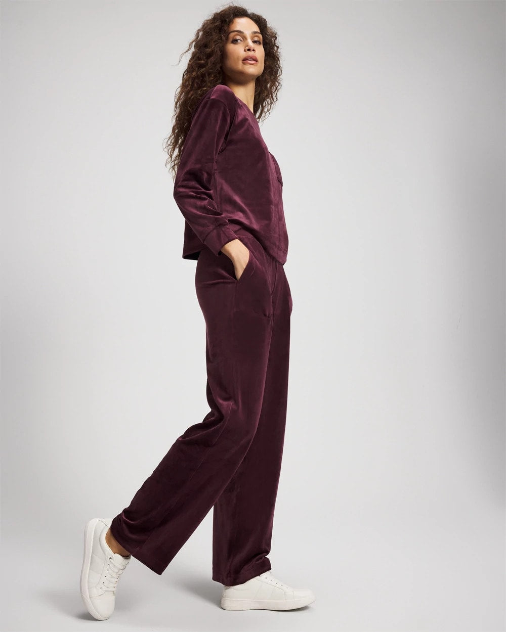 Soma / Velour Straight Leg Pants MERLOT