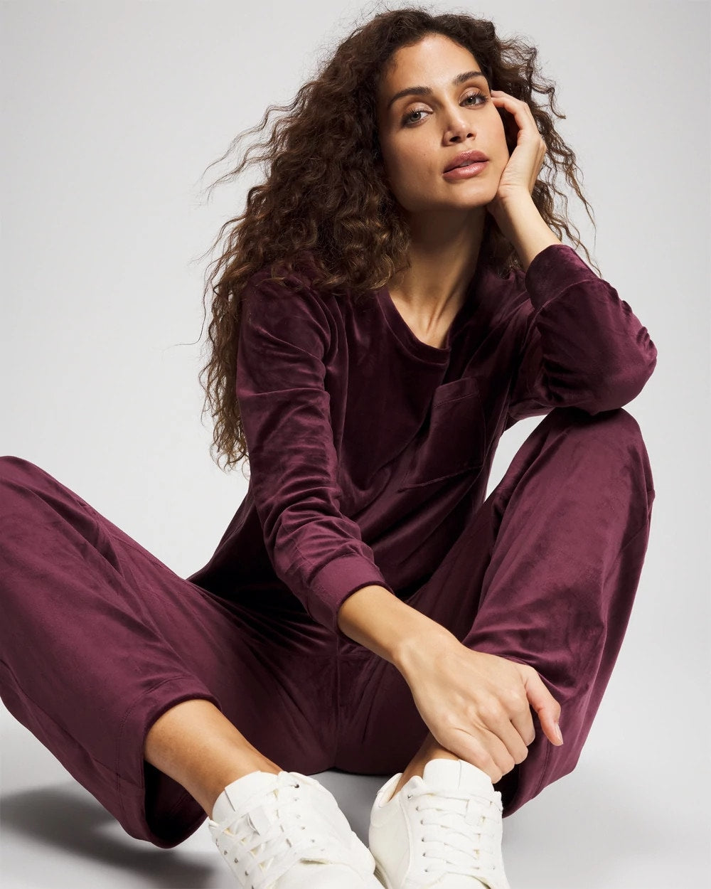 Soma / Velour Straight Leg Pants MERLOT