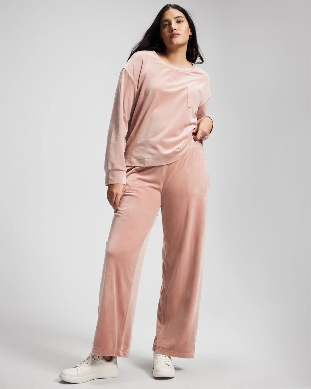 Soma / Velour Straight Leg Pants ADOBE ROSE
