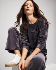 Soma / Velour Straight Leg Pants GRAY INK