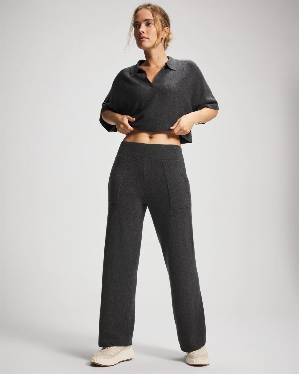 Soma / Premier Knit Sweater Wide Leg Pant HEATHER QUARTZ