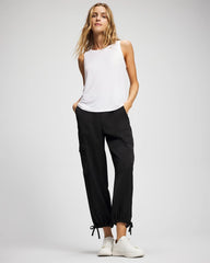 Soma / Satin Relaxed Cargo Pant BLACK