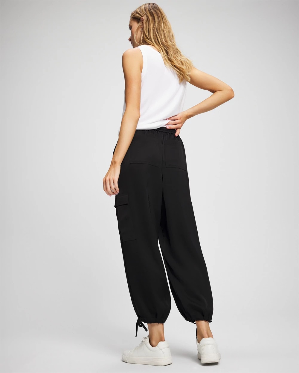 Soma / Satin Relaxed Cargo Pant BLACK