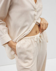 Soma / Beach Cotton Crop Pant PALE SAND STRIPE