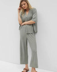 Soma / Crinkle Knit Wide Leg Pant RESTORATION GREEN