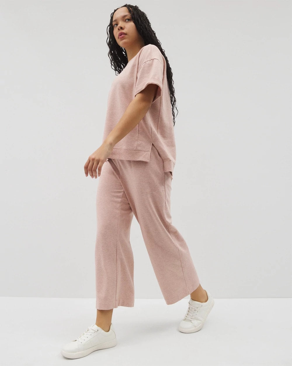 Soma / Wide Leg Crop Pant HEATHER CLAY