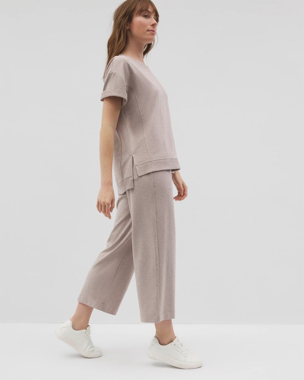 Soma / Wide Leg Crop Pant HEATHER MINK